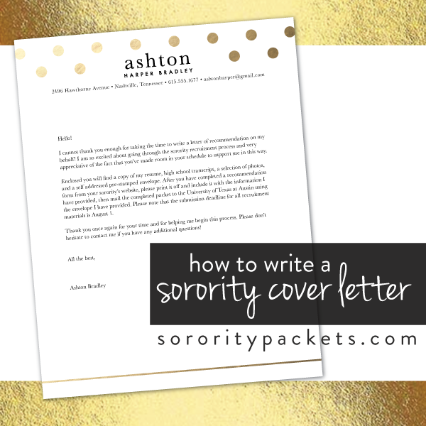 How to Write a Cover Letter for Sorority Recruitment