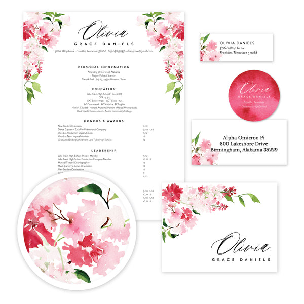 Cheerful Garden Sorority Packet