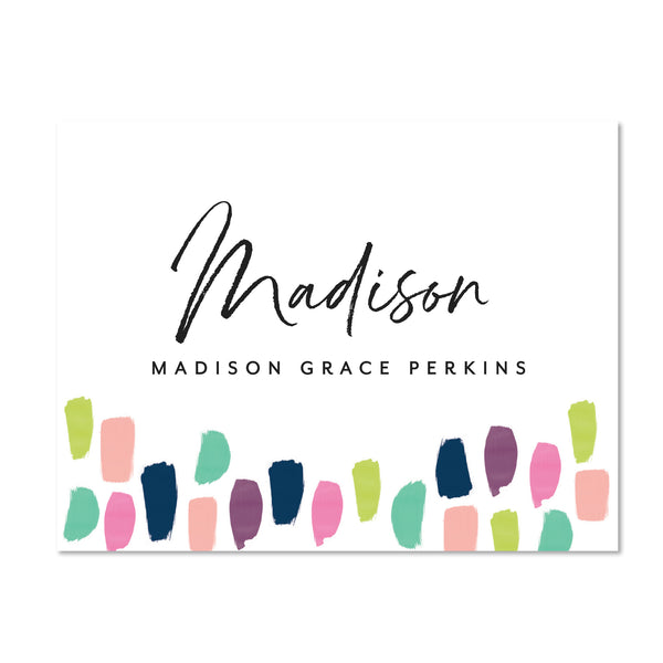 Paint Strokes Personalized Folder Stickers