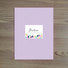 Paint Strokes folder sticker shown in black on Plum pocket folder