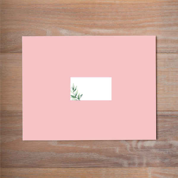 Golden Greenery mailing label shown on presentation envelope (not included in price but available as an add-on to your purchase)