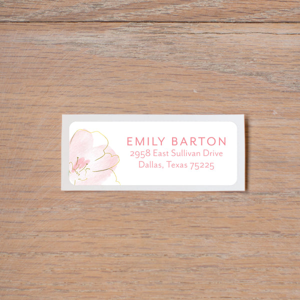 Delicate Blooms return (home) address label