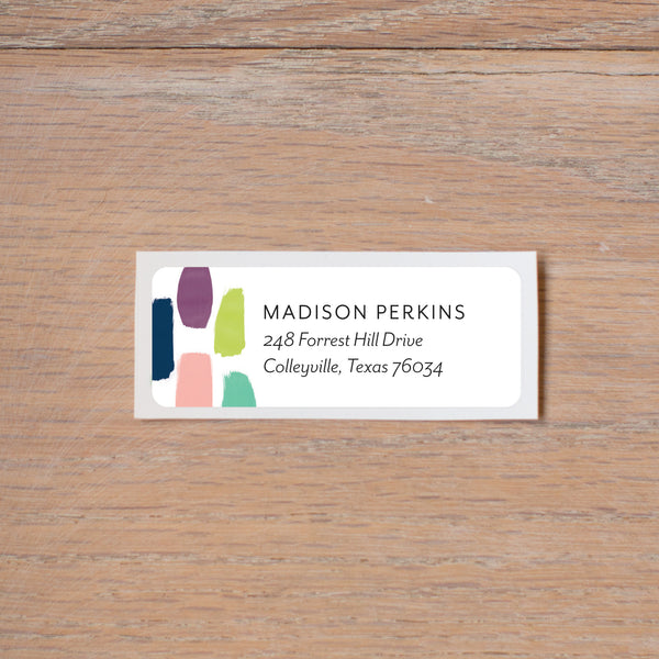 Paint Strokes return (home) address label