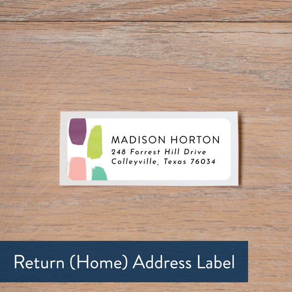 Paint Strokes return address label