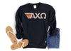 Blush Alpha Chi Omega Black Retro Stripes Sorority Sweatshirt