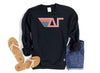 Watermelon Delta Gamma Black Retro Stripes Sorority Sweatshirt
