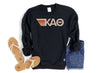 Blush Curry Kappa Alpha Theta Black Retro Stripes Sorority Sweatshirt