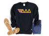 Sunflower Delta Delta Delta Black Retro Stripes Sorority Sweatshirt
