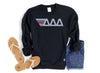 Cloud Delta Delta Delta Black Retro Stripes Sorority Sweatshirt