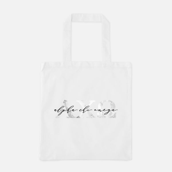 Alpha Chi Omega Marble Greek Letters Tote