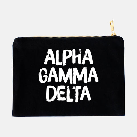 Alpha Chi Omega Black and White Greek Cosmetic Bag