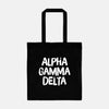 Alpha Gamma Delta Black and White Greek Tote