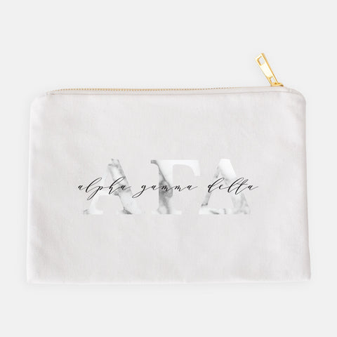 Alpha Chi Omega Marble Cosmetic Bag