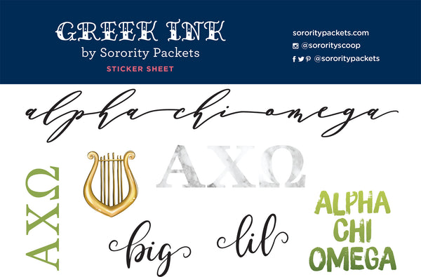 Alpha Chi Omega Sticker Set