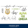 Alpha Chi Omega Sorority Tattoo Set