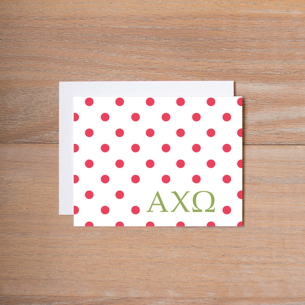 Alpha Chi Omega Dotted Sorority Note Cards