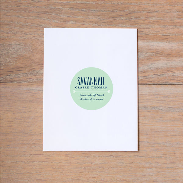 Boho Chic personal sticker shown in Green Tea & Night