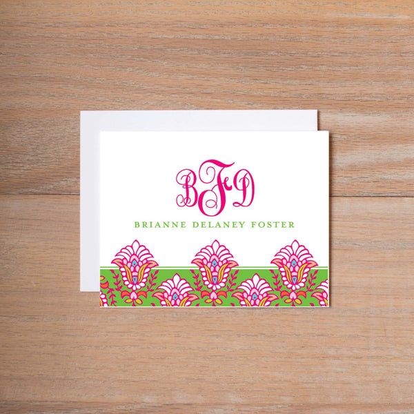 Bright Garden personal note card (if you choose to print with us, you will also receive envelopes with your note cards)