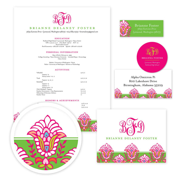 Bright Garden Sorority Packet shown in Peony & Jungle