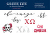 Chi Omega Sticker Set