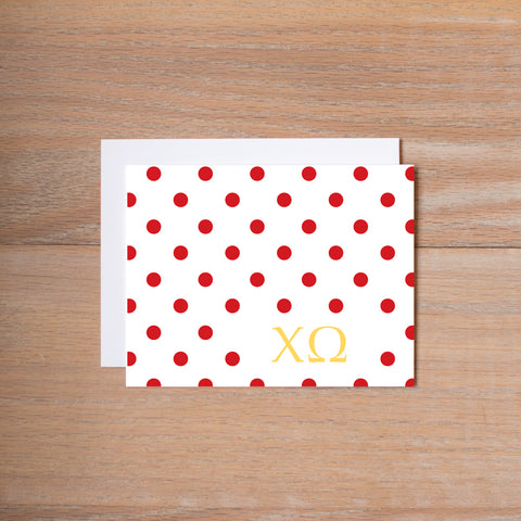Alpha Chi Omega Dotted Sorority Note Cards