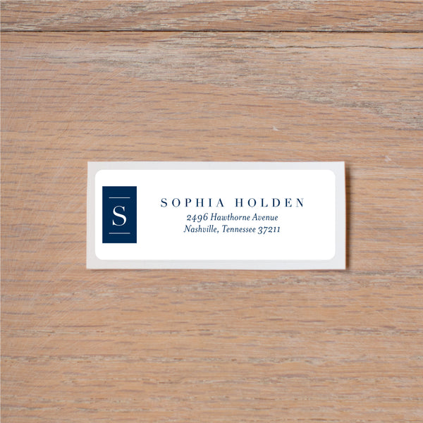 Chic Initial return (home) address label