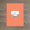 Citrus Garden folder sticker shown in Comet on Tangerine pocket folder