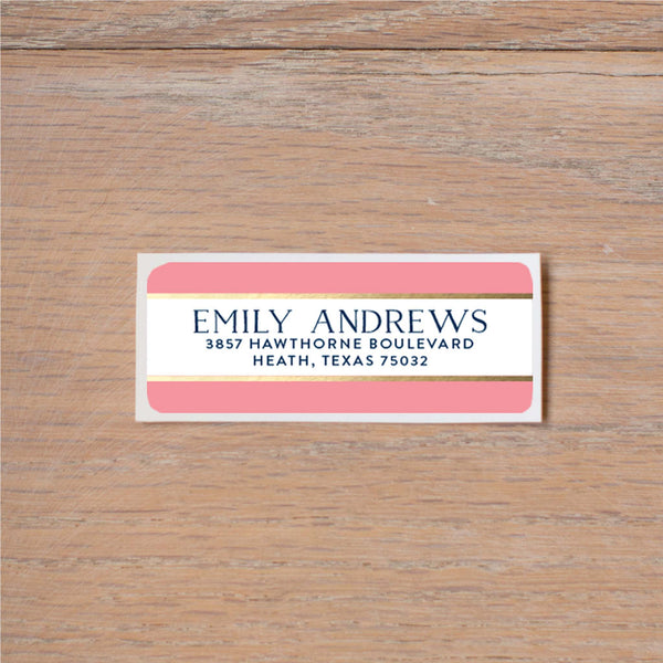 Confetti Stripes return (home) address label