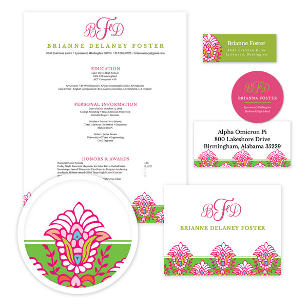 Bright Garden Sorority Packet
