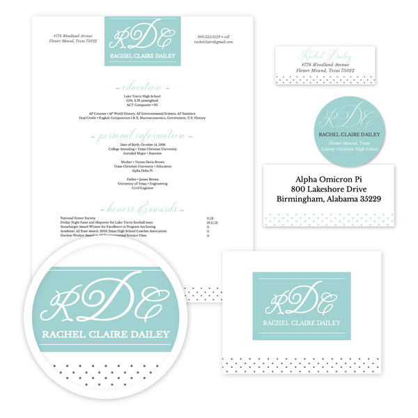Monogram Block Sorority Packet shown in pool