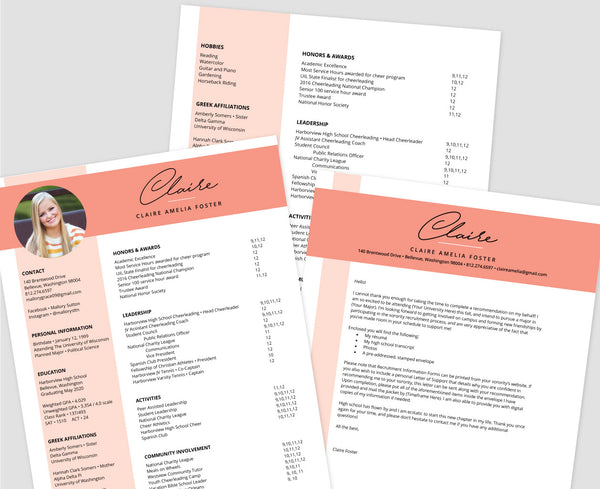 Color Block Coral Word Templates