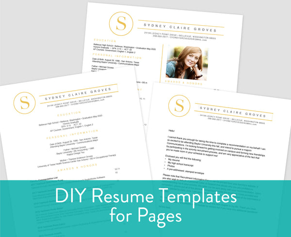 Simply Modern Initial Pages for Mac Resume Templates