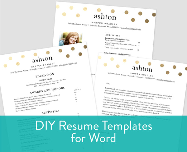 Golden Dots Microsoft Word Resume Templates