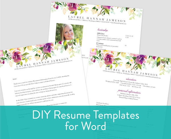 Graceful Bouquet Microsoft Word Resume Templates