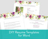 Graceful Bouquet Microsoft Word Resume Templates