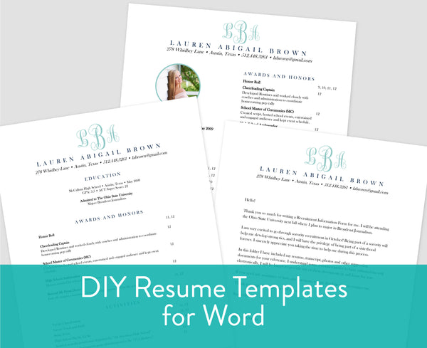 Lattice Monogram Microsoft Word Resume Templates