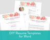 Peony Garden Microsoft Word Resume Templates
