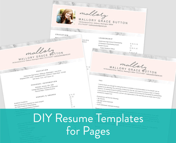 Marble Blush Pages for Mac Resume Templates