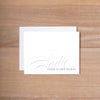 Elegant Script Folded Note Card shown in Plum