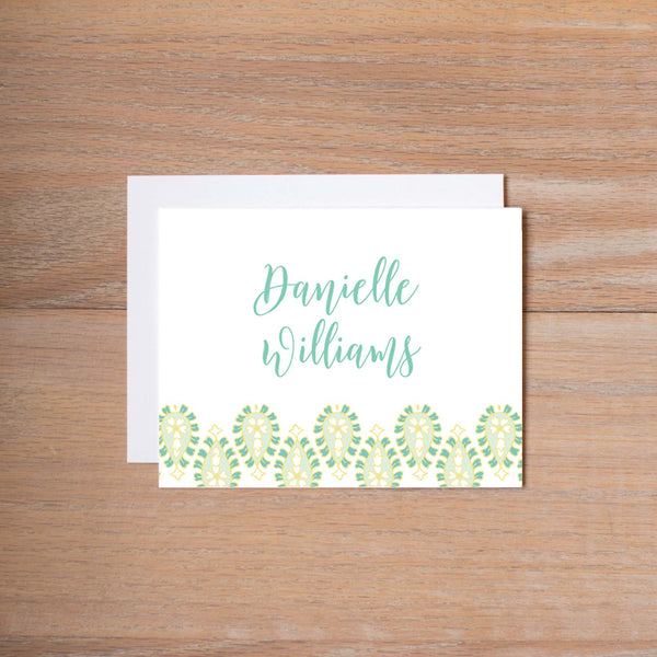 Fresh Paisley personal note card (if you choose to print with us, you will also receive envelopes with your note cards)
