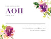 Alpha Omicron Pi Graceful Bouquet Bid Card