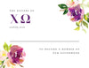 Chi Omega Graceful Bouquet Bid Card