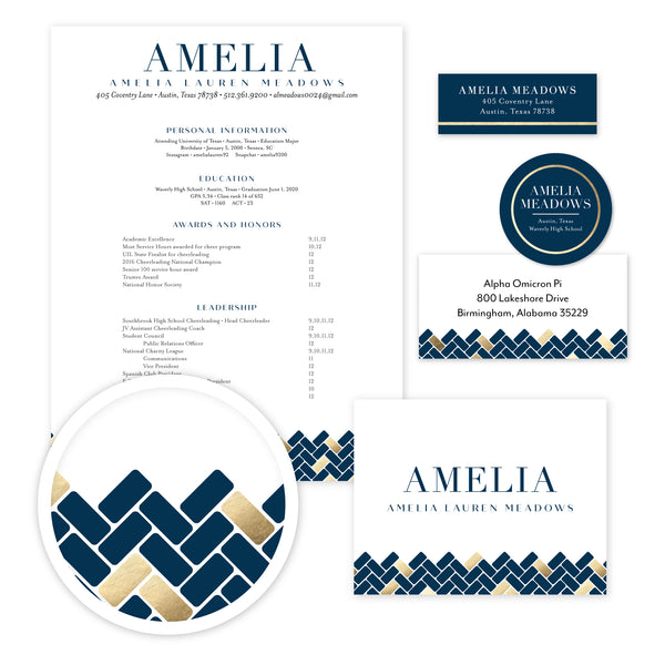 Golden Herringbone Complete Sorority Packet