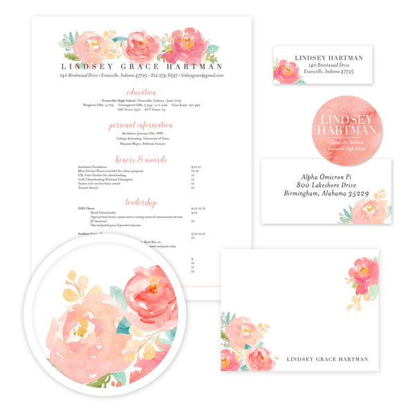 Peony Garden Sorority Packet shown in Blossom