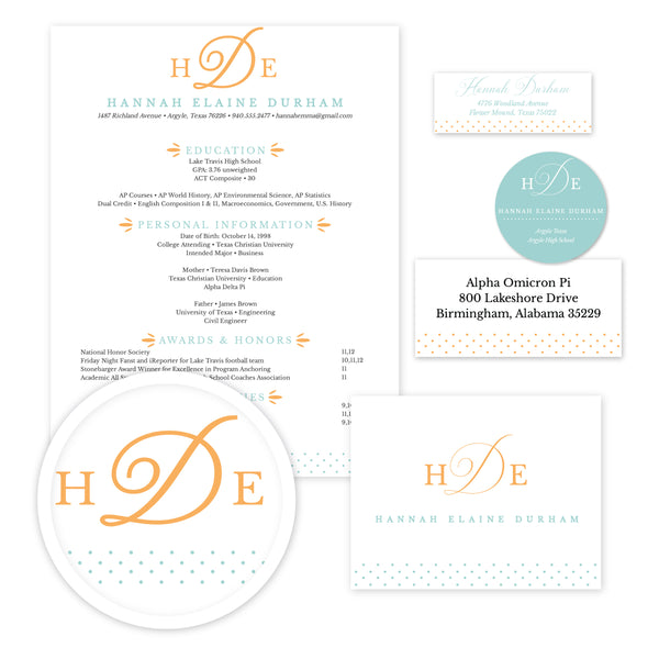 Sweet Monogram Sorority Packet