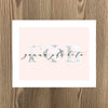 Gamma Phi Beta Marble and Blush Art Print