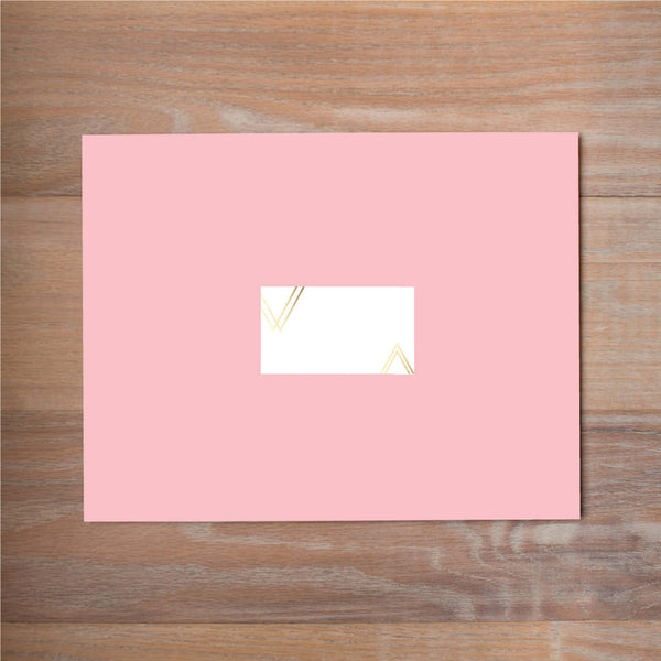 Geometric Bouquet mailing label shown on Blossom presentation envelope (not included in price but available as an add-on to your purchase)