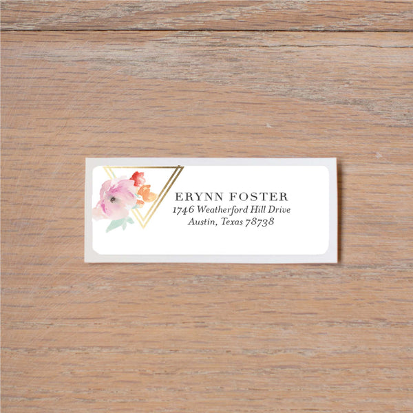 Geometric Bouquet return (home) address label
