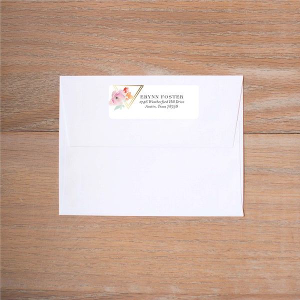 Geometric Bouquet return (home) address label