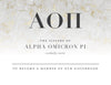 Alpha Omicron Pi Golden Marble Bid Card